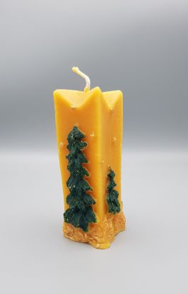 Picture of Kerze mit Christbaum aus Bienenwachs 229g