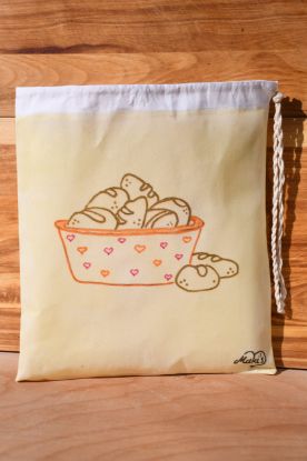 Picture of Maki's handbemaltes Bienenwachs-Sackerl mit Kordel (ca. 30x26 cm)