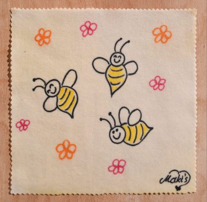 Picture of Maki's handbemaltes Bienenwachs-Tuch S