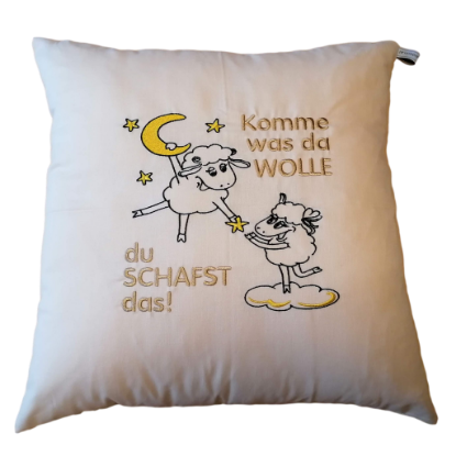 Zeige Details für Kuschelkissen "du SCHAFST das" Bild von Kuschelkissen "du SCHAFST das"