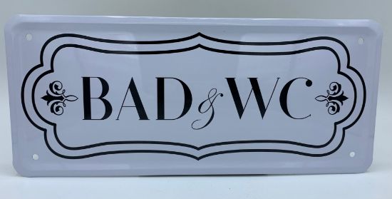 Bild von Blechschild BAD & WC