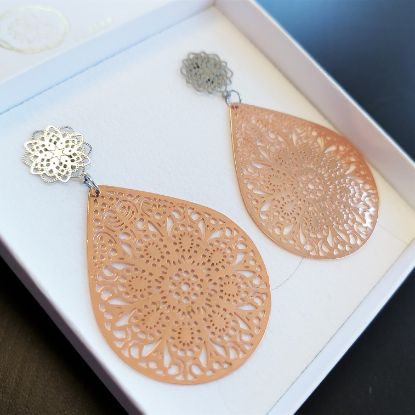 Zeige Details für Ornament-Ohrringe - rosegoldfarbig Bild von Ornament-Ohrringe - rosegoldfarbig