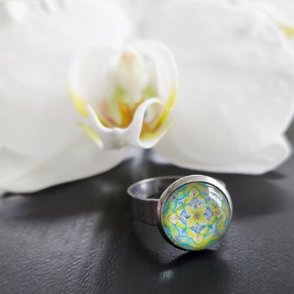 Zeige Details für Mandala der Manifestation - Ring aus Edelstahl Mandala, Ring, Edelstahl, Kreatives Entfalten, Monika Lödler, handmade