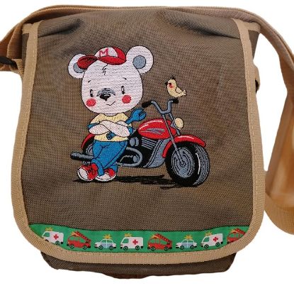 Zeige Details für Kindergartentasche "Motorradbär" 💥 PERSONALISIERBAR Bild von Kindergartentasche "Motorradbär" 💥 PERSONALISIERBAR
