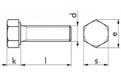 Bild von Sechskantschraube M6x16 DIN933 8.8 verzinkt