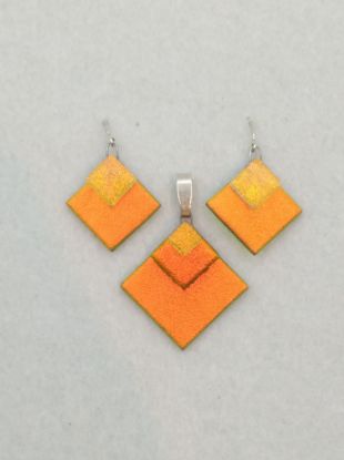 Bild von Glasschmuck Set - Orange - ENE24