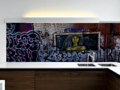 Bild von Küchenrückwand LeeArts: "Graffiti Wall"  (Standardgrößen)