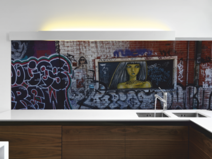 Bild von Küchenrückwand LeeArts: "Graffiti Wall" - Individuelle Größe
