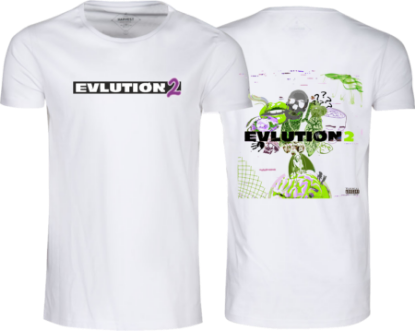 Zeige Details für Merchandising T-Shirt " LIL EVL Evlution 2", weiß Bild von Merchandising T-Shirt " LIL EVL Evlution 2", weiß