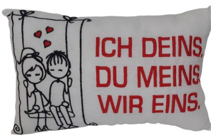 Bild von Kleines Kuschelkissen "Ich Deins..." 