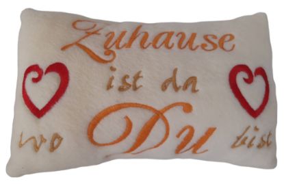 Show details for Kleines Kuschelkissen "Zuhause" Picture of Kleines Kuschelkissen "Zuhause"