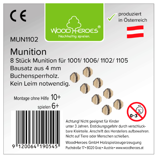 Bild von Mun1102 8x Kugelmunition klein