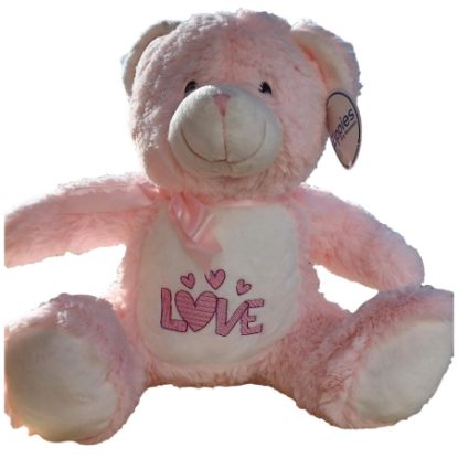 Bild von Plüsch-Teddybär, rosa "LOVE"