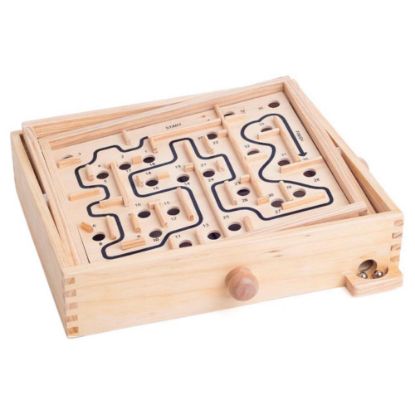 Bild von TOYTOYTOY, Holz Labyrinth mit 4 Ebenen mit verschiedenen Desi, 28x25x10cm, AB12112