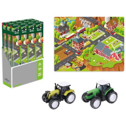 Bild von ToyToyToy, Spielteppich Bauernhof mit 1 Rückzug-Traktor, 70x90 cm, 507557  