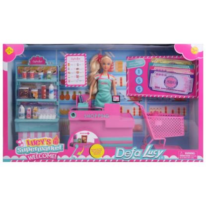 Picture of ToyToyToy, Lucy Puppe Supermarkt mit Kasse sortiert, 56x9,5x33cm, 8430  