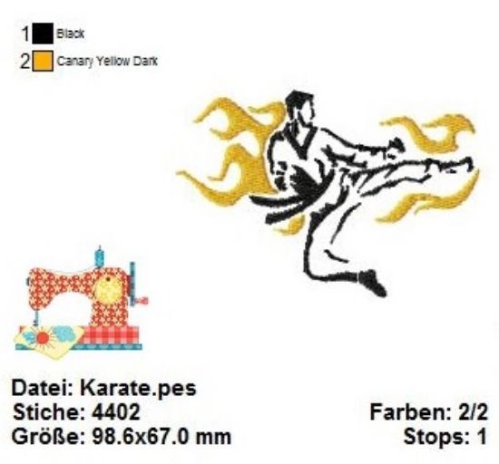 Paradieschen. Kick it, Karate, Stickdatei 10x10