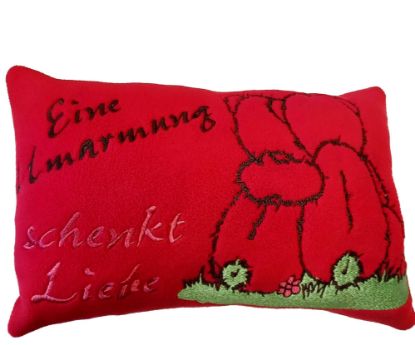 Zeige Details für Kleines Kuschelkissen "Umarmung/Liebe" Bild von Kleines Kuschelkissen "Umarmung/Liebe"
