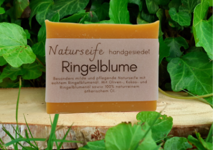 Bild von Naturseife RINGELBLUME handgesiedet 120g