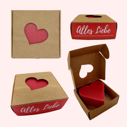 Bild von Naturseife HERZ in der Box - handgesiedet