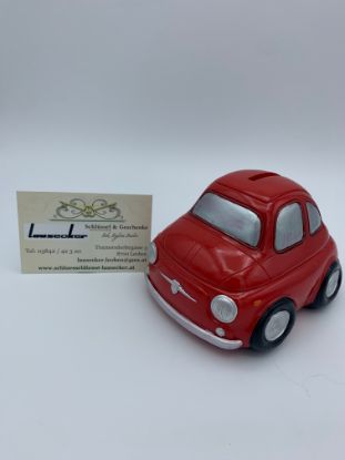 Zeige Details für Sparkasse Auto rot Fiat 500 - Style Bild von Sparkasse Auto rot Fiat 500 - Style