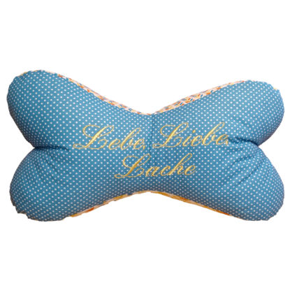 Bild von Nackenkissen / Leseknochen "Lebe, Liebe, Lache" 