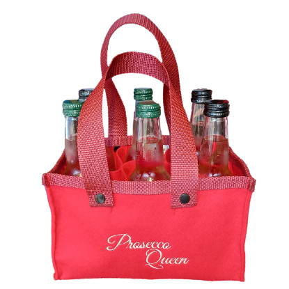 Bild von Flaschen Tasche "Prosecco Queen", Filztasche, Getränketasche in verschiedenen Farben