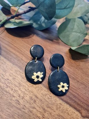 Bild von Statement Ohrringe 💙 Polymer Clay - Blume