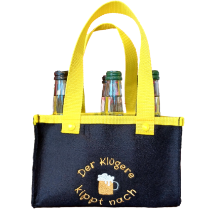 Bild von Männer-Handtasche "der Klügere kippt nach"