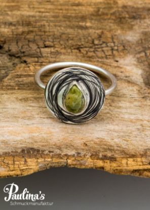 Zeige Details für Ring mit Unakit und Sterling-Silber Bild von Ring mit Unakit und Sterling-Silber