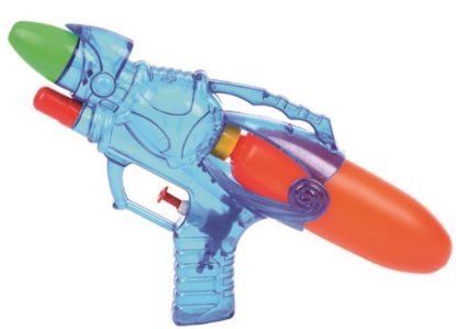 Picture of ToyToyToy, Wasserpistole mit Pumpfunktion transparent, 28cm, grün/blau/orange sortiert, M001/MB68309 grün/blau/orange sortiert 