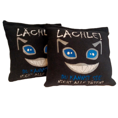 Bild von Fluoriszierender Kuschelpolster "LÄCHLE"