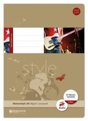 Picture of Style, Musikheft, A4, 8 Blatt, A4 12 Notensysteme  