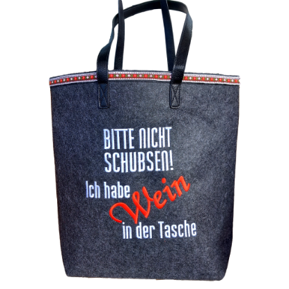 Bild von Filztasche "nicht schubsen!"