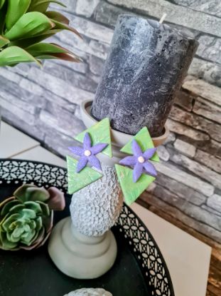 Picture of Statement Ohrringe 💜 Polymer Clay - Blume