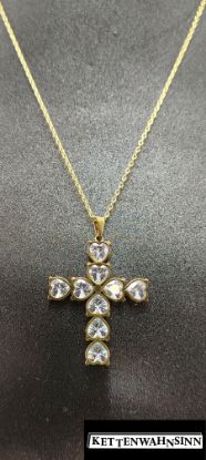 Bild von  Edelstahlkette Gold mit Kreuz