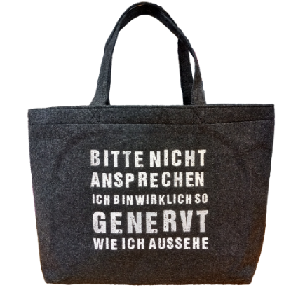 Bild von Filz-Tasche "GENERVT", dunkelgrau