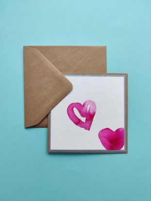 Grußkarte "Pinke Herzen" Geburtstag Geburt Liebe Baby Valentinstag Liebe