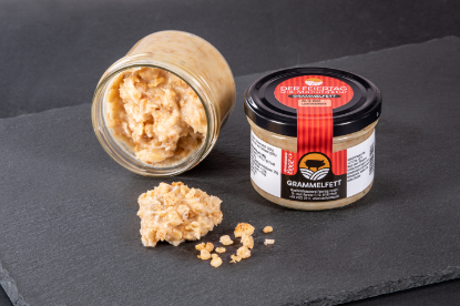 Zeige Details für Schweine-Grammelfett 200g - pro 1 Glas - Vorbestellung bis Donnerstag 11:00 Uhr Bild von Schweine-Grammelfett 200g - pro 1 Glas - Vorbestellung bis Donnerstag 11:00 Uhr