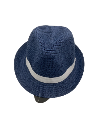 Bild von  Kinder Papierhut - Blau mit weißem Band 