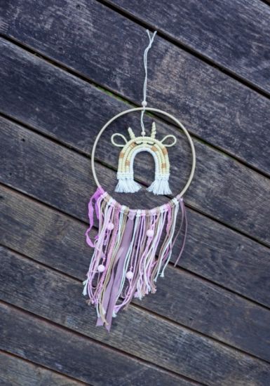 Bild von Makramee Traumfänger GiRAFFE (rosa) - ENE24