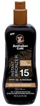 Bild von Australian Gold Spray Gel mit Bronzer SPF 15 Reisegröße