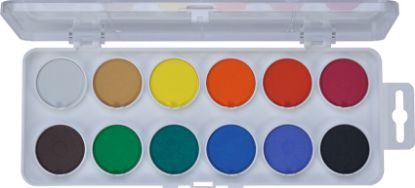 Zeige Details für Aquarellkasten 12 Farben weiß Bild von Aquarellkasten 12 Farben weiß