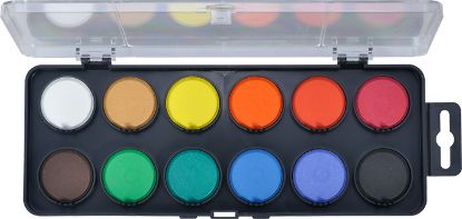 Zeige Details für Aquarellkasten 12 Farben schwarz Bild von Aquarellkasten 12 Farben schwarz