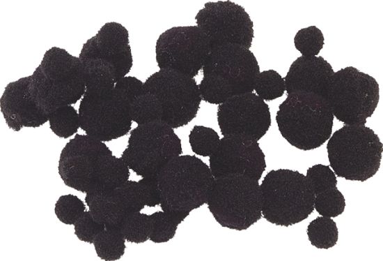 Bild von Pompons 100 Stück schwarz
