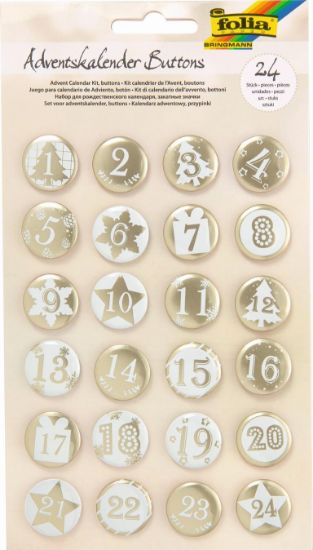 Bild von Adventkalender Buttons perlmutt