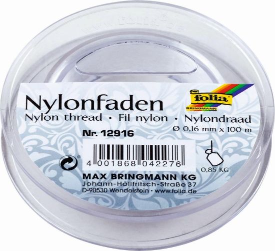 Picture of Nylonfaden auf Spule Ø 0,16mm x 100m transparent
