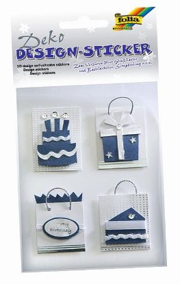 Show details for 3D Design Sticker Ganzjahr blau Picture of 3D Design Sticker Ganzjahr blau