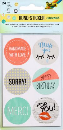 Bild von Rund Sticker COOL WISHES  24 Sticker