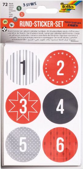 Bild von Rund Sticker Adventkalender Zahlen